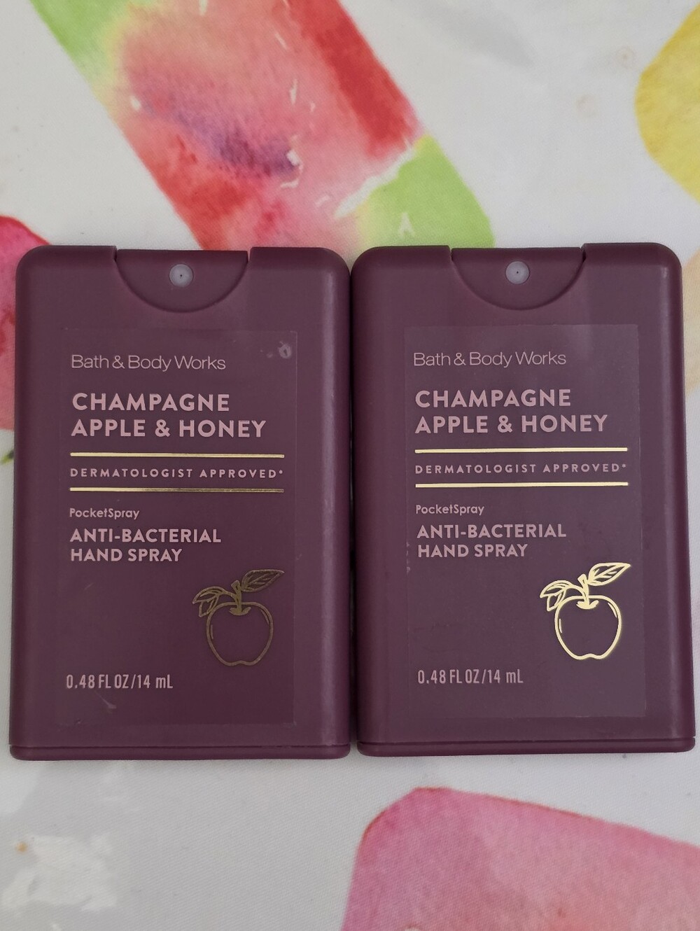 Bath & Body Works Champagne Apple & Honey Anti-Bacterial Hand Spray Set of 2 NEW